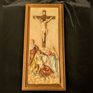 Religious Wall Art with Crucifixion Scene